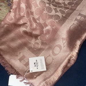 Coach Pink Metallic square scarf